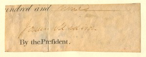 Clipped Signature of James Madison - SOLD